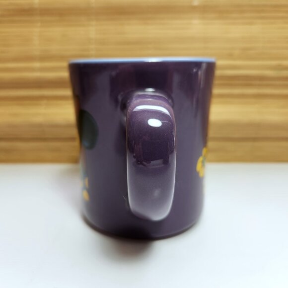 Minnie Mouse Mug Cup Holding A Daisy 2 Tone Purple out and Red Inside - Picture 6 of 7